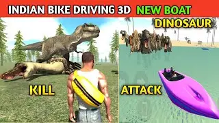 NEW BOAT DINOSAUR ATTACK 100 DINOSAUR KILL | Funny Gameplay Indian Bikes Driving 3d 🤣🤣
