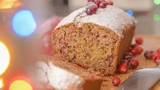 How to make CRANBERRY NUT BREAD for Christmas | cranberry cake | ASMR cooking