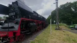 unterwegs mit Dampflok BR 35 1097-1 und BR 106 886-5 auf der Strecke Beucha - Trebsen am 28.05.2022