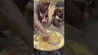 Quiet Bite & Chew 🥩#Hadzabe #ChewASMR #Shorts  #food #africa #cooking #mukbang