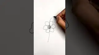 One Line Flowers Drawing Challenge #viral #satisfying #shorts