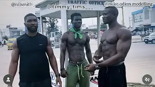 Уличные бодибилдеры Natural Muscle с Майком Одионом | Три чернокожих брата-африканца без рубашек