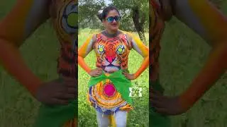 Malayalam actress nimisha biju in 'puli kalli' costume #actresses #nimishabijo #pulikali