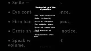 The Shocking Psychology Behind First Impressions!
