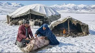 Survival in Afghanistan's Coldest Village  Family Cooking with Buffalo Meat