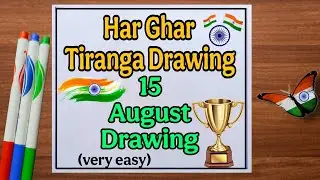 Independence day chart drawing/15 August drawing/Tiranga drawing/Independence day poster drawing#art