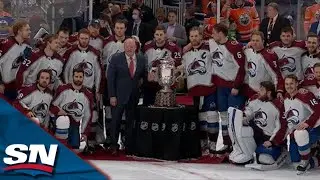 Avalanche Receive The Clarence Campbell Bowl After Winning The Western Conference Final