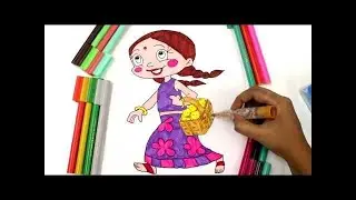 Aanandi drawing Coloring,girl's drawing, Chutki Drawing, Cartoon Drawing, Easy drawing, Art