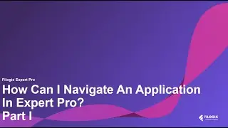 How Can I Navigate An Application In Expert Pro? Part I