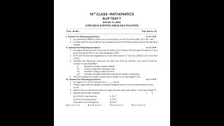 Ap tenth class | AP 10th class  DISTRICT COMMON EXAMINATION BOARD, Slip test-1 Maths papers 2026