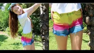 DIY: High-Waisted Colorful Ombre Shorts!