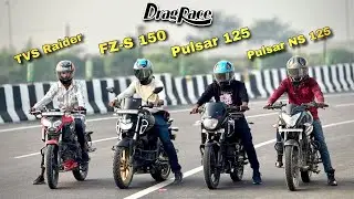 Raider 125 vs Pulsar 125 vs NS 125 vs FZ-S 150 Drag Race - Unexpected result!
