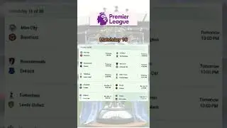 English premier League. Matchday 16 #shorts
