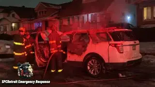 Detroit Fire STILL ALARM SCENE VEHICLE FIRE (Barton St & Rangoon St) Engine 34