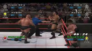 WWE SmackDown! vs. Raw 2006 | 6-MAN TAG ELIMINATION | Hogans vs Triple H & The Rock & Stone Cold!