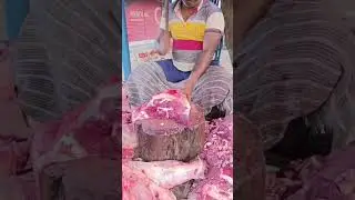 Amazig ox meat cutting skill in bd #meatprocessing #streetfood #beeffry