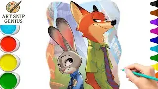 Zootopia Drawing Tutorial | Nick Wilde & Judy Hopps Step by Step