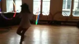 Rebecca and Julian from IHoopU with LED hoops