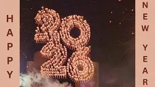 New Year's Eve Fireworks 2026 | Pyrodrones Show | Lusail Qatar