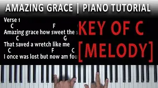 Amazing Grace C Melody | Beginner Piano