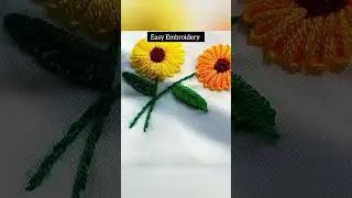 easy simple embroidery#youtubeshorts#handbroidery#viral#Woolenwork#embroiderydesigns