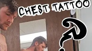 Self done chest tattoo 👹