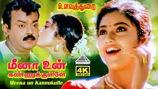 Meena un Kannukulle 4K Video Song | Ulavuthurai Movie Songs | Vijayakanth, Meena | Vairamuthu