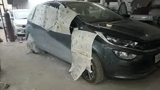 Tata altroz right side Dent paint work# rubbing and polish#Tataaltroz#tatamotors