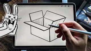 How to draw open cardboard box 📦