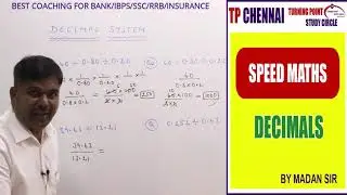 SPEED MATHS --SIMPLIFICATION WITH DECIMALS  BY MADAN SIR