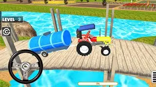 🚜 Tractor Water Tank Challenge 💥😁 | Impossible Bridge Crossing |😨💥 Tractor Game 3D💥