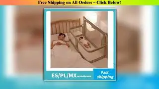 Foldable Baby Cot Dual-use Comfortable Toddler Infant Sleeping Bed Guardrail Beds Safety