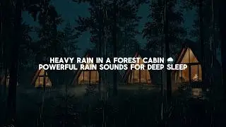 Heavy Rain in a Forest Cabin 🌧️ Powerful Rain Sounds for Deep Sleep