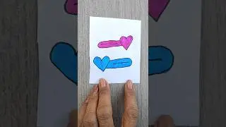 Easy Heart Safety Pin Drawing #drawing #youtubeshorts #shorts #viral #howtodraw #funny