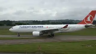 TURKISH A330 ARRIVING & DEPARTING EDINBURGH 4K