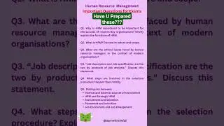 IMPORTANT QUESTIONS Human Resource Management😊😊BBA MBA BCOM MCOM