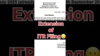 Extension of ITR Filing🥲#incometax#itr#filing#ca#extension#penalty#cafinal#icai