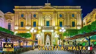 Valletta 🇲🇹 Walking Tour &ndash; Old Theatre Street to St. George&rsquo;s Square (4K)