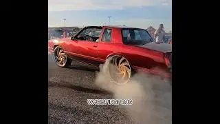Candy red Chevy Monte Carlo SS  burning rubber brush gold MTW wheels