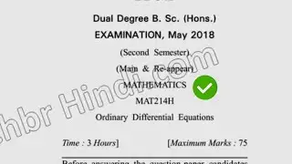 May 2018 Dcrust MSc Mathematics 2nd Sem Ordiniary Differential Equation Question  Paper