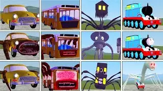 Monster Battle: HOUSE HEAD, BUS EATER, CAR EATER,CHOO CHOO CHARLES, TRAIN EATER, MEGAHORN (GMOD)