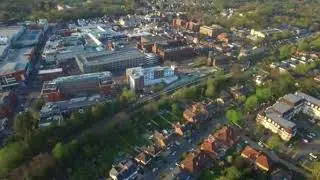 19042018 DRONE OVER CAMBERLEY TOWN CENTRE