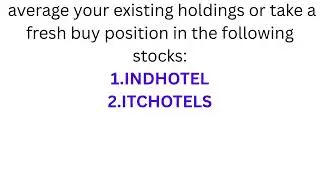 #Average the INDHOTEL & ITCHOTELS STOCK.