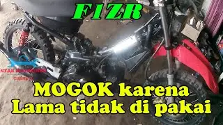 motor f1zr versi trail yang mogok karena lama tidak di gunakan,penyumbatan membran minyak