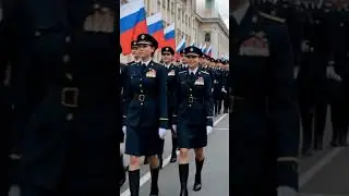 Russian Military Women on Parade