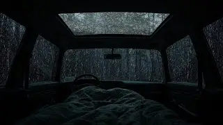 Rain Sounds & Thunder on Cozy Car ⛈️ Deep Sleep Therapy for Insomnia, Stress Relief & Peaceful Night