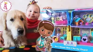 Клиника доктор Плюшевой распаковка Doc McStuffins Deluxe Clinic & Pet Vet House двухэтажный домик