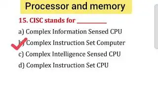 mcq on processor and memory | processor and memory mcqs | multiple choice questions