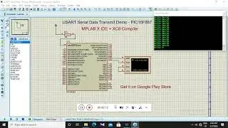 PIC16F887 - USART Serial Data Transmitting Demo - 