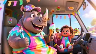 Rhino Drives the Ice Cream Van | Fun Kids Song for Toddlers | Playful Adventure Rhyme